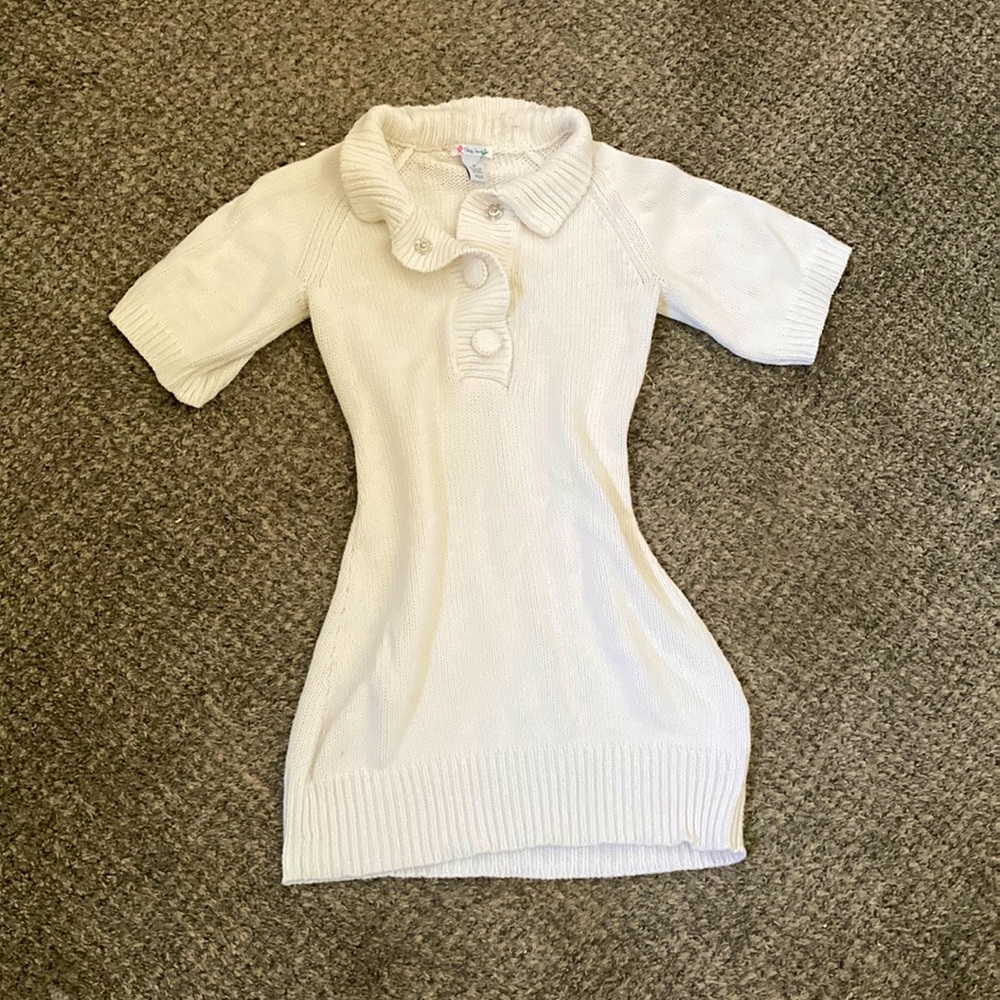 White sweater dress
